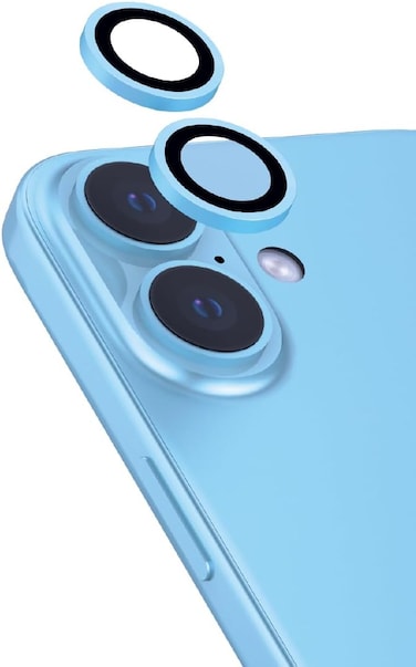 Moxedo Camera Lens Protector Aliminum Alloy with Easy Installation Tool Compatible for iPhone 16 6.1 inch/iPhone 16 Plus 6.7 inch - Blue