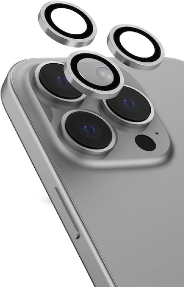 Moxedo Camera Lens Protector Aliminum Alloy with Easy Installation Tool Compatible for iPhone 16 Pro 6.3 inch/iPhone 16 Pro Max 6.9 inch (Titanium)