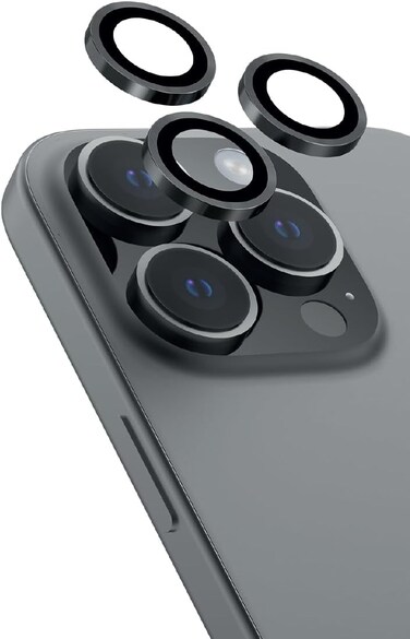 Moxedo Camera Lens Protector Aliminum Alloy with Easy Installation Tool Compatible for iPhone 16 Pro 6.3 inch/iPhone 16 Pro Max 6.9 inch (Black)