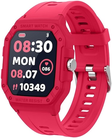 Moxedo Junior Smart Watch for Kids, 1.7&rdquo; Big HD Screen Bluetooth SmartWatch for Boys/Girls - 5-day Battery, IP67 waterproof, 6 Watch Faces, 22 Sport Modes, Alarm and Games (Red)