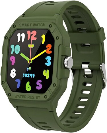 Moxedo Junior Smart Watch for Kids, 1.7&rdquo; Big HD Screen Bluetooth SmartWatch for Boys/Girls - 5-day Battery, IP67 waterproof, 6 Watch Faces, 22 Sport Modes, Alarm and Games (Green)