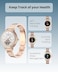 Moxedo Zenith Smartwatch for Women 1.1" HD Round Display, Steel Strap, Diamonds bezel - Bluetooth Calling, Notification, Fitness Monitor, IP67 Waterproof, For Android/iOS - Gold
