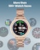 Moxedo Zenith Smartwatch for Women 1.1" HD Round Display, Steel Strap, Diamonds bezel - Bluetooth Calling, Notification, Fitness Monitor, IP67 Waterproof, For Android/iOS - Gold
