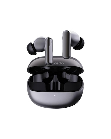 Moxedo True Wireless Earbuds S7 Active Noise Cancellation Bluetooth 5.4 300 mAh Charging Case 5.5 Hrs Playing Time with Built-in 4 Powerful Microphones (Gray)