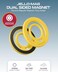 Moxedo Jello-Mag Dual Sided Magnetic Ring Holder, Silicone Magsafe Compatible, Metal Ring Plate for Androids, Smartphones (Yellow)