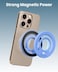 Moxedo Jello-Mag Dual Sided Magnetic Ring Holder, Silicone Magsafe Compatible, Metal Ring Plate for Androids, Smartphones (Blue)