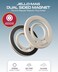 Moxedo Jello-Mag Dual Sided Magnetic Ring Holder, Silicone Magsafe Compatible, Metal Ring Plate for Androids, Smartphones (Beige)