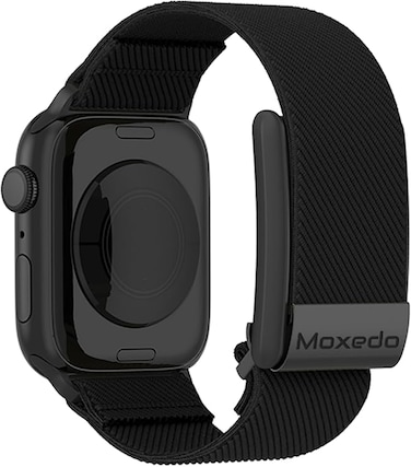Moxedo Hybrid Fit-Weave Nylon Braided Band Adjustable Replacement Strap Compatible for iWatch and Whoop 4.0 Wearable Health and Fitness Tracker -Black