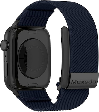 Moxedo Hybrid Fit-Weave Nylon Braided Band Adjustable Replacement Strap Compatible for iWatch and Whoop 4.0 Wearable Health and Fitness Tracker -Blue