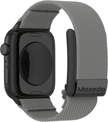 Moxedo Hybrid Fit-Weave Nylon Braided Band Adjustable Replacement Strap Compatible for iWatch and Whoop 4.0 Wearable Health and Fitness Tracker -Grey
