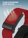 Moxedo Hybrid Fit-Weave Nylon Braided Band Adjustable Replacement Strap Compatible for iWatch and Whoop 4.0 Wearable Health and Fitness Tracker -Red