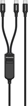 Moxedo 2 in 1 Charging Cable 100W PD Fast Charging PD 3.0 USB-C to C + C 1.5 Meters Braded Nylon Cable Compatible for iPhone, Samsung, MacBook Air/Pro, Lenovo, iPad and More