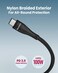Moxedo 3 in 1 Charging Cable 100W PD Fast Charging PD 3.0 USB-C to C + C + C 1.5 Meters Braded Nylon Cable Compatible for iPhone, Samsung, MacBook Air/Pro, Lenovo, iPad and More