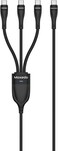 Moxedo 3 in 1 Charging Cable 100W PD Fast Charging PD 3.0 USB-C to C + C + C 1.5 Meters Braded Nylon Cable Compatible for iPhone, Samsung, MacBook Air/Pro, Lenovo, iPad and More