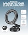 Moxedo Snap-On Magnetic Car Phone Holder   360&deg; Rotating Foldable Dashboard Mount with Strong Magnets for Hands-Free Use   Fits iPhone MagSafe &amp; All 4.7&ndash;7.2&rdquo; Phones