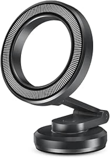 Moxedo Snap-On Magnetic Car Phone Holder   360&deg; Rotating Foldable Dashboard Mount with Strong Magnets for Hands-Free Use   Fits iPhone MagSafe &amp; All 4.7&ndash;7.2&rdquo; Phones