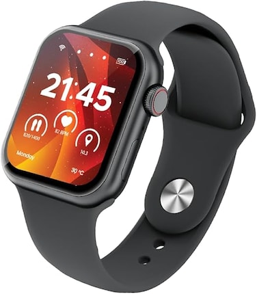 Moxedo Mevo Smart Watch for Android &amp; iOS with 1.71" HD AMOLED Display,Wireless Charging, Chat GPT AI Assistant, Bluetooth Calling, Fitness &amp; Health Tracker, Sleep Monitor, IP67 Waterproof (Black)