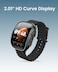 Moxedo Curve Smartwatch Chat GPT AI Assistant Compatible with Android & iOS with 2.01" Super AMOLED Display, Bluetooth Calling, Wireless Charging, IP68 Waterproof, Health & Fitness Tracker (Black)