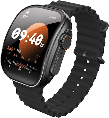 Moxedo Curve Smartwatch Chat GPT AI Assistant Compatible with Android & iOS with 2.01" Super AMOLED Display, Bluetooth Calling, Wireless Charging, IP68 Waterproof, Health & Fitness Tracker (Black)