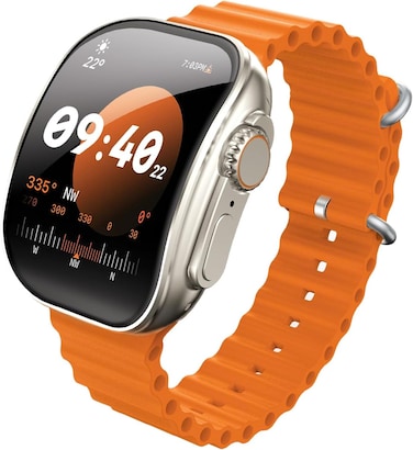 Moxedo Curve Smartwatch Chat GPT AI Assistant Compatible with Android &amp; iOS with 2.01" Super AMOLED Display, Bluetooth Calling, Wireless Charging, IP68 Waterproof, Health &amp; Fitness Tracker- Orange