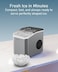 Moxedo Electric Ice Maker Machine: Fast, quiet, and portable. Produces 9 bullet ice cubes in 6 mins, up to 12KG/24H. Offers 2 ice sizes, self-cleaning, scoop, and basket. For home, kitchen, office