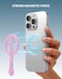 Moxedo Snap-On Magnetic Phone Grip Soft Silicone Grip Adjustable Strap with Double Sided Magnetic Design Compatible for iPhone 16 15 Pro Max Plus 14 13 12 and All Phones (purple)