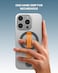Moxedo Snap-On Magnetic Phone Grip Soft Silicone Grip Adjustable Strap with Double Sided Magnetic Design Compatible for iPhone 16 15 Pro Max Plus 14 13 12 and All Phones - Black/Orange