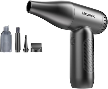 Moxedo 2 in 1 Turbo Air Duster and Vacuum Cleaner with 8000PA Suction Power 130000RPM 4 Level Gear Speed Portable Cordless Compressed Blower Cleaning Tool for Electronics Cars and More