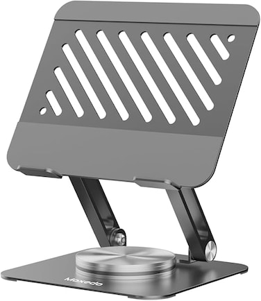 Moxedo Aluminium 360° Rotatable Tablet Stand Dual Rod Adjustable Foldable Tablet Riser/Holder for Desk Compatible with 4.7” to 16.5” iPads and Tablets
