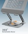 Moxedo Aluminum Laptop/Tablet Stand with 360° Rotatable Base Adjustable Foldable Tablet Holder Compatible with iPad Pro/Air/Mini Galaxy Tab S10/S9/A9 Up to 17.2” Devices