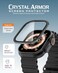 Moxedo Crystal Armor Screen Protector with Aluminium Alloy Bumper Frame, Keep Original Designed for Apple Watch Ultra Series 2024/2023/2022 49mm - Black