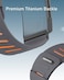 Moxedo Comfort Durable Whoop 5.0 Band Soft-Touch Silicone Replacement Wrist Strap–Flexible, Waterproof Watch Band for Men & Women, Lightweight, Skin-Friendly with U-Shaped Connector (Gray/Orange)