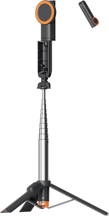 Moxedo Stablix Magnetic Phone Tripod Stand, 100cm Extendable Pole, 360&deg; Rotation, Built-in Remote Shutter, iPhone and Android Compatible