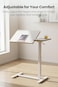 Moxedo Standix Adjustable Height Desk Ergonomic with Tilt Top Surface,Caster Wheels, Cup Holder, Device Holder, Modern Standing Desk (White)