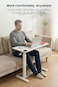 Moxedo Standix Adjustable Height Desk Ergonomic with Tilt Top Surface,Caster Wheels, Cup Holder, Device Holder, Modern Standing Desk (White)