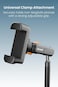 Moxedo 2 in 1 Car Phone Holder Adjustable and Durable Windshield Holder 360 Degrees Rotation with Detachable Arm and Secure Clamp Holder