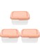 KASTWAVE Mini Plastic Cheese Holder with Cover, 3pcs Cheese Slice Crisper Nut Butters Containers, Butter Cheese Cases Fridge Mini Storage, PP Food Box, Pink