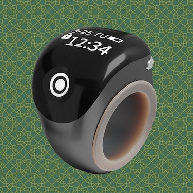 BEI QI S8pro Smart Tasbih Ring &ndash; Bluetooth Digital Zikr Counter, 3-in-1 Adjustable Size (18/20/22mm)