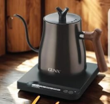 Temperature Control Electric Kettle, Gooseneck, 304 Stainless Steel, Boil Dry Protection, Smart Power-Off, Model DX3805