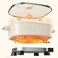 DENX 6L Multifunction Electric Pot, 1600W Fast Heating Electric Cooking Pan with Non-Stick Coating, Adjustable Temperature Control, Glass Lid, Multi Cooker for Frying, Boiling &amp; Steaming