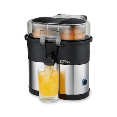 DENX Electric Citrus Juicer 100W, 380ML Compact Fruit Juicer with Dual Press System, Stainless Steel Body, Orange Lemon Lime Juicer Machine for Home Use