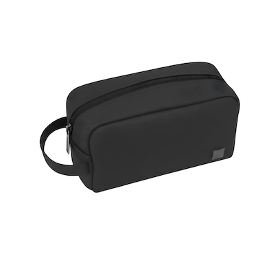 WiWU lightweight Urban Pouch Multi-Pocket Organizer Bag Durable Handle Water-Resistant PU Travel and Tech Storage Case for Gadgets Accessories Everyday Carry (Black)
