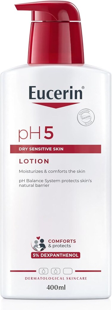 Eucerin Ph5 Body Lotion With Dexpanthenol And Hyaluronic Acid, Intensive Moisturize &amp; Quickly Absorbs, Suitable For Daily Moisture On Allergy-Prone Skin &amp; Dry Sensitive Skin, 400ml