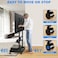 Heavy Duty Rolling TV Stand with Wheels for Most 40&amp;quot;-86&amp;quot; TVs up to 150lbs, Height Adjustable Mobile TV Stand with Shelf, VESA 600x400mm, Black