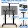 Mobile TV Cart with Wheels for 65-120 Inch TVs up to 310 lbs, Heavy Duty Rolling TV Stand, Extra Large Shelf, 3 Height Levels, Max VESA 1000x600, Black