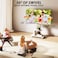 Heavy Duty Mobile TV Stand for 50&ndash;86 Inch TVs, Height Adjustable, VESA 800x600 mm, 68 kg Capacity, AV Shelf, Lockable Wheels, White &amp; Oak