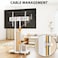 Heavy Duty Mobile TV Stand for 50&ndash;86 Inch TVs, Height Adjustable, VESA 800x600 mm, 68 kg Capacity, AV Shelf, Lockable Wheels, White &amp; Oak