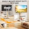Heavy Duty Mobile TV Stand for 50&ndash;86 Inch TVs, Height Adjustable, VESA 800x600 mm, 68 kg Capacity, AV Shelf, Lockable Wheels, White &amp; Oak