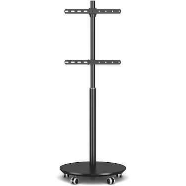 Mobile TV Stand for 32&ndash;65 Inch TVs, Height Adjustable &amp; 90&deg; Swivel, VESA 400x400 mm, Floor TV Stand, 40 kg Capacity, Black