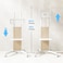 Mobile TV Stand for 32&ndash;65 Inch TVs, AV Shelf, Height Adjustable, Lockable Wheels, VESA 400x400 mm, 40 kg Capacity, Wood Grain &amp; White
